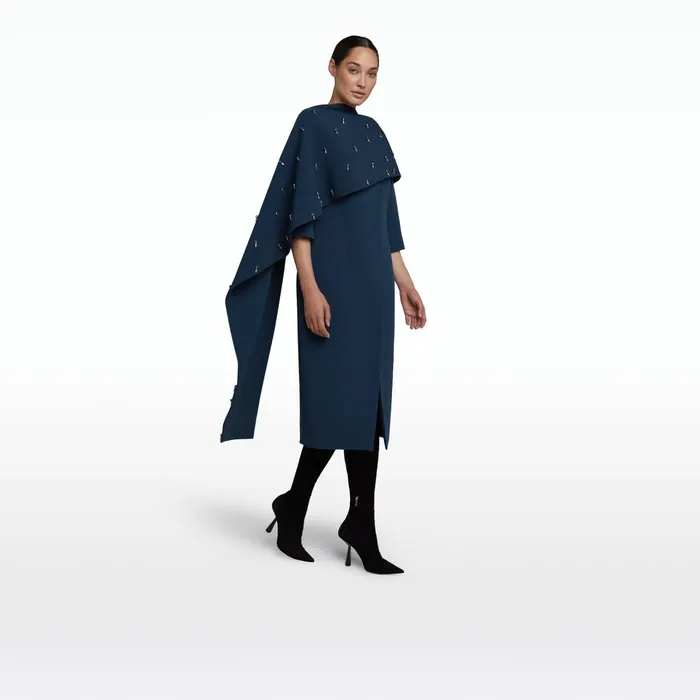 Safiyaa Essie Ink Blue Coat Women Jackets Coats