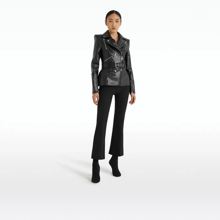 Safiyaa Euphemie Black Vegan Leather Jacket Women Jackets Coats