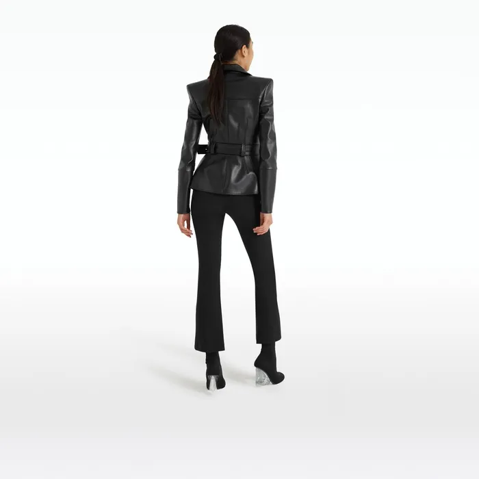 Safiyaa Euphemie Black Vegan Leather Jacket Women Jackets Coats