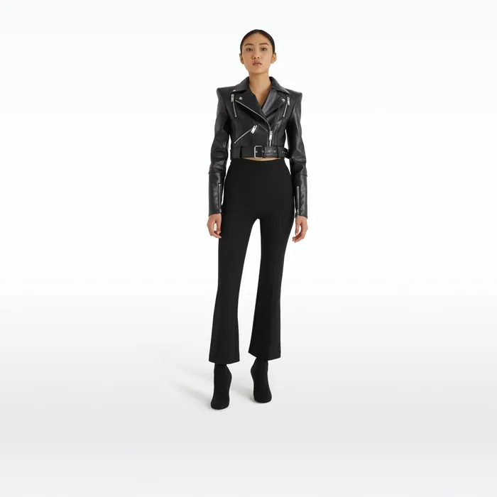 Safiyaa Euphemie Black Vegan Leather Jacket Women Jackets Coats