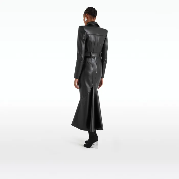 Safiyaa Euphemie Black Vegan Leather Jacket Women Jackets Coats