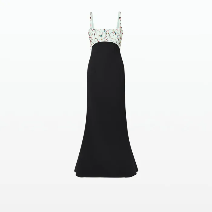 Safiyaa Ezda Black and Spearmint Long Dress Women Dresses