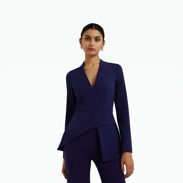Safiyaa Favara Azurite Blue Top Women Tops