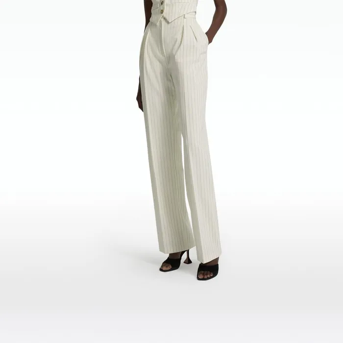 Safiyaa Ferna Ivory Pinstripe Trousers Women Trousers