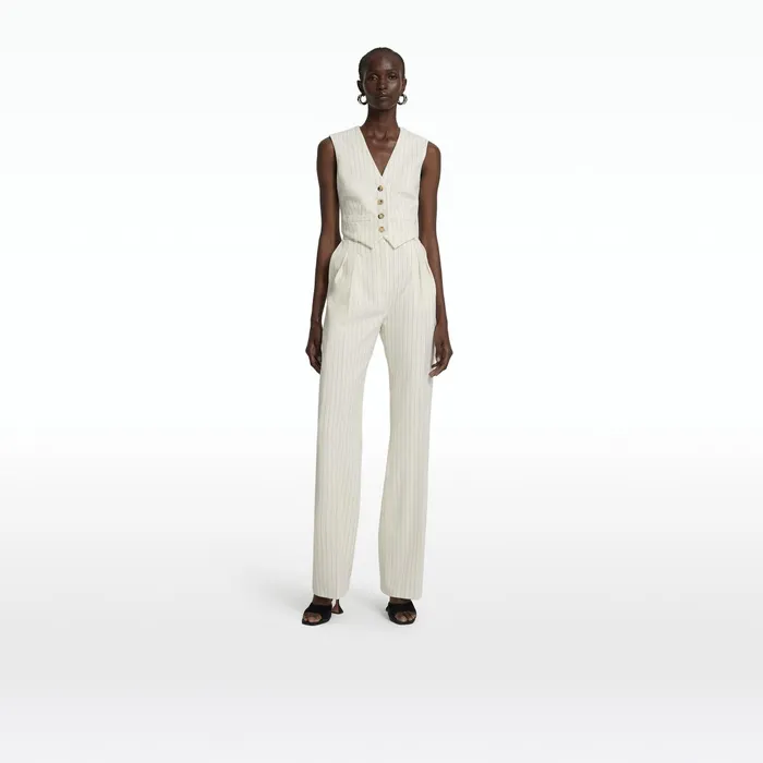 Safiyaa Ferna Ivory Pinstripe Trousers Women Trousers