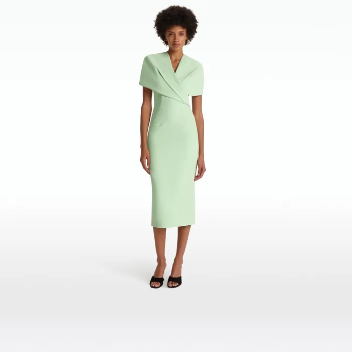 Safiyaa Flora Aloe Midi Dress Women Dresses