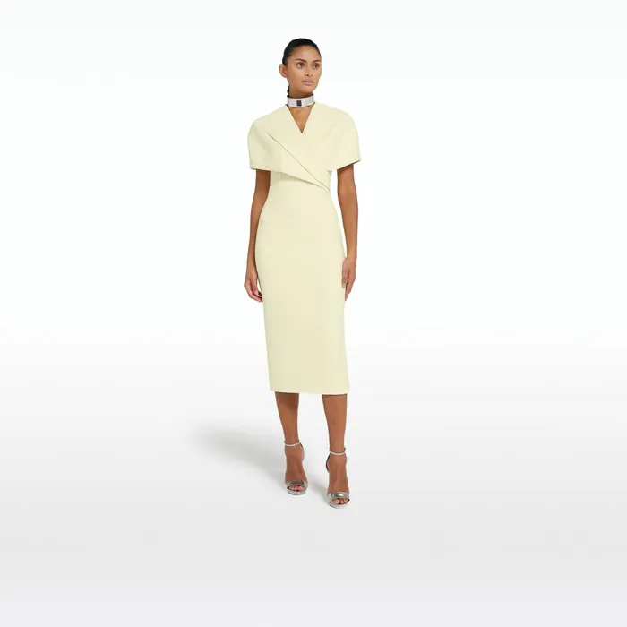 Safiyaa Flora Buttermilk Midi Dress Women Dresses