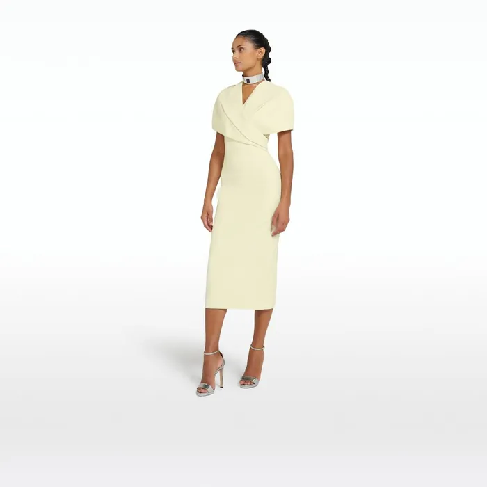 Safiyaa Flora Buttermilk Midi Dress Women Dresses