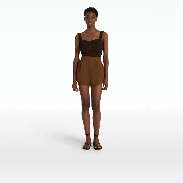 Safiyaa Geena Deep Brown Knit Top Women Knitwear