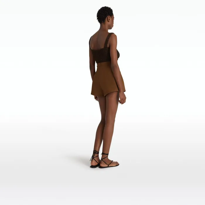 Safiyaa Geena Deep Brown Knit Top Women Knitwear