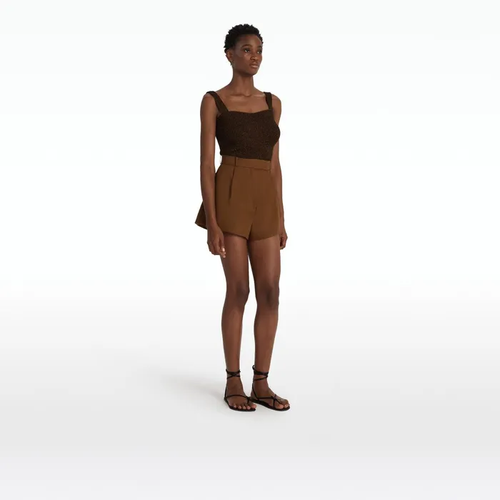 Safiyaa Geena Deep Brown Knit Top Women Knitwear