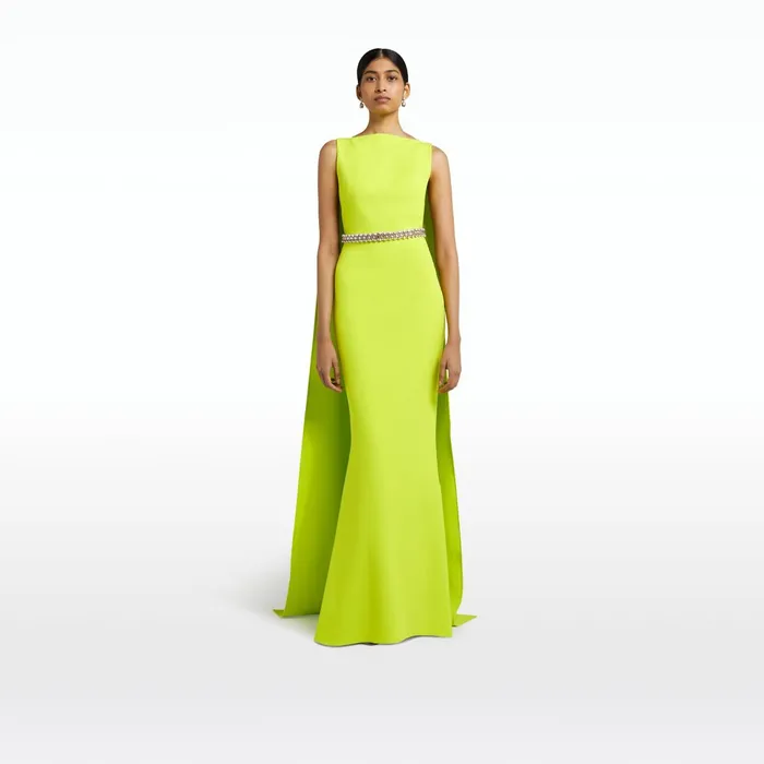 Safiyaa Ginevra Tendershoots Long Dress With Embroidered Belt Women Dresses