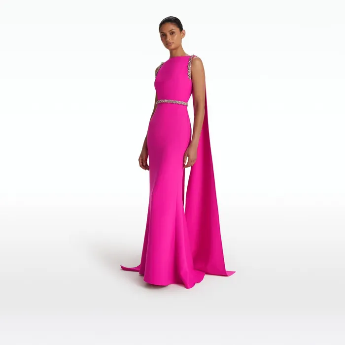 Safiyaa Ginevra Wild Strawberry Long Dress Women Dresses