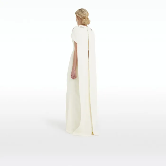 Safiyaa Ginkgo Flower Bud Embroidered Ivory Dress Women Dresses