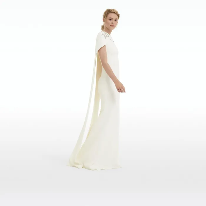 Safiyaa Ginkgo Flower Bud Embroidered Ivory Dress Women Dresses