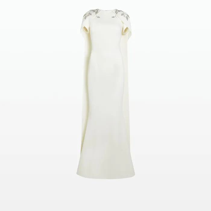 Safiyaa Ginkgo Flower Bud Embroidered Ivory Dress Women Dresses