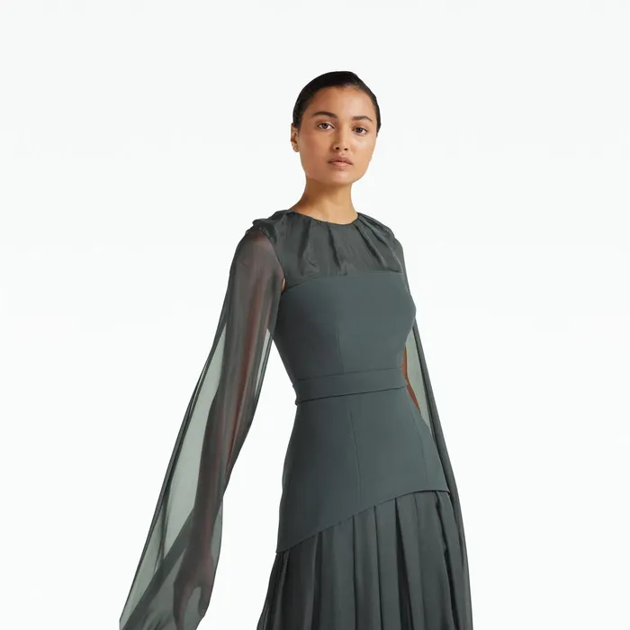 Safiyaa Gloria Graphite Long Dress Women Dresses