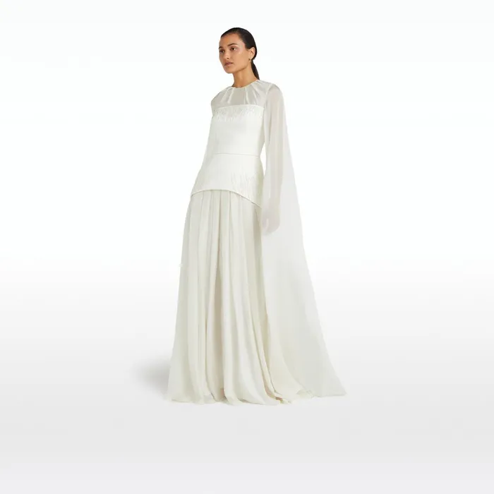 Safiyaa Gloria Ivory Long Dress Women Dresses