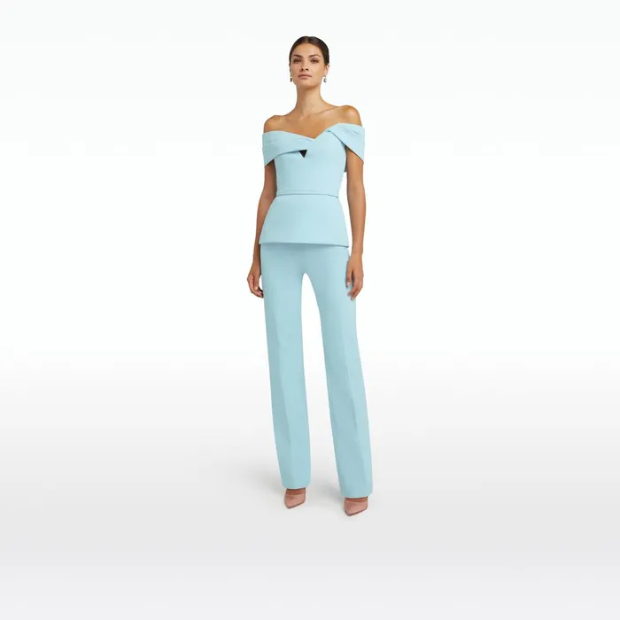 Safiyaa Goldie Baby Blue Trousers Women Trousers