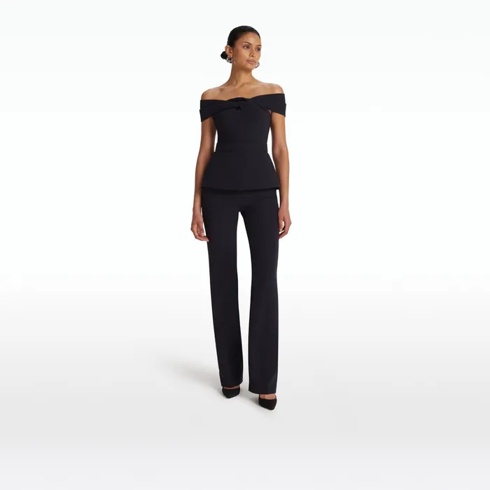 Safiyaa Goldie Midnight Navy Trousers Women Trousers