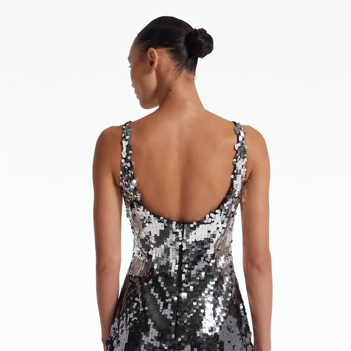 Safiyaa Guida Gunmetal Short Dress Women Dresses
