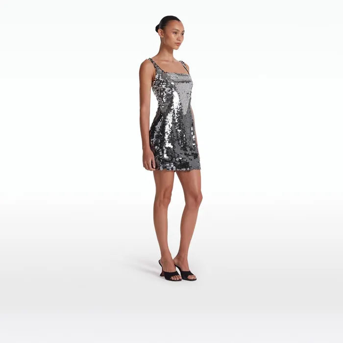 Safiyaa Guida Gunmetal Short Dress Women Dresses