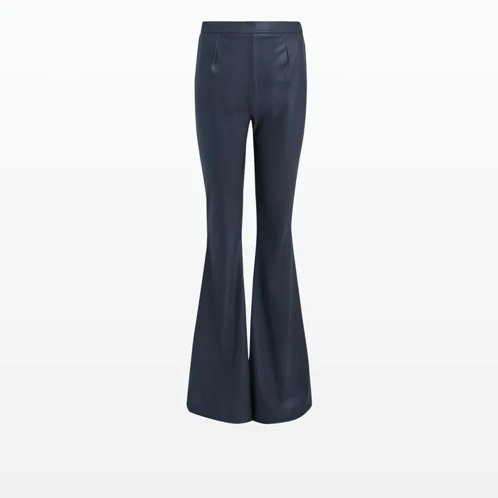 Safiyaa Halluana Navy Vegan Leather Trousers Women Trousers