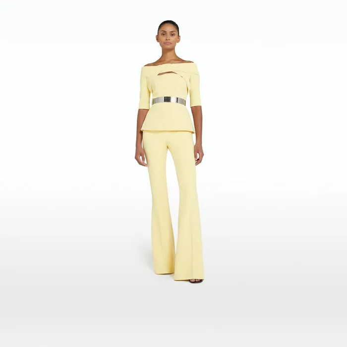 Safiyaa Halluana Pale Primrose Trousers Women Trousers