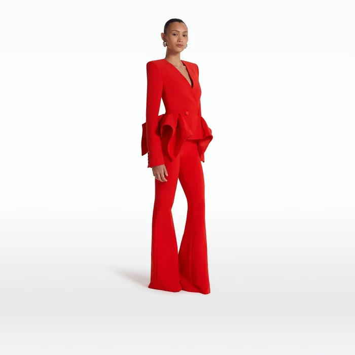 Safiyaa Halluana Scarlet Red Trousers Women Trousers