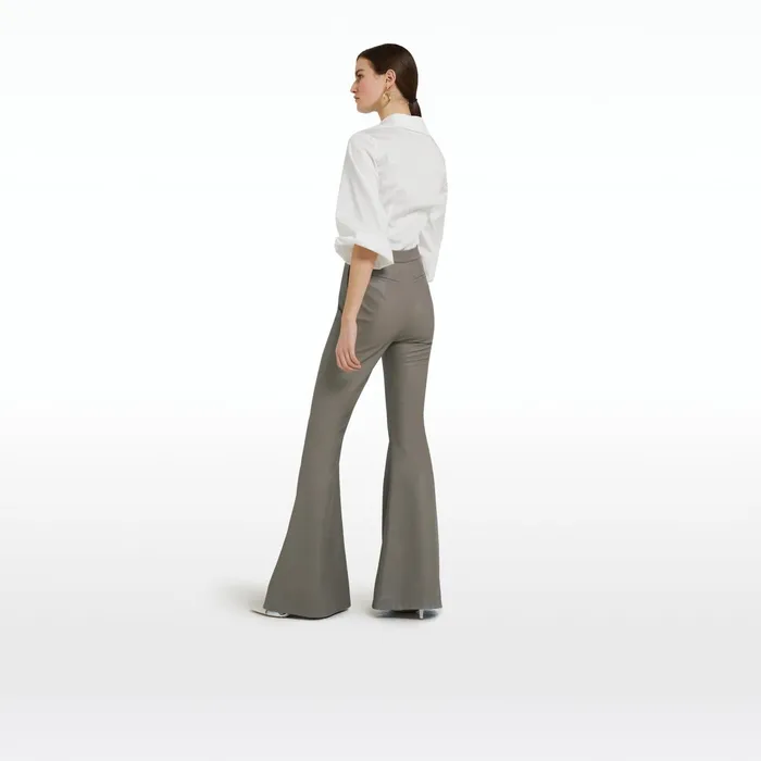Safiyaa Halluana Taupe Vegan Leather Trousers Women Trousers