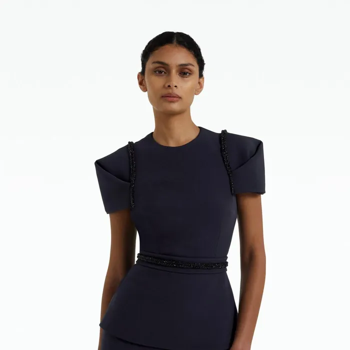 Safiyaa Halo Midnight Navy Top Women Tops