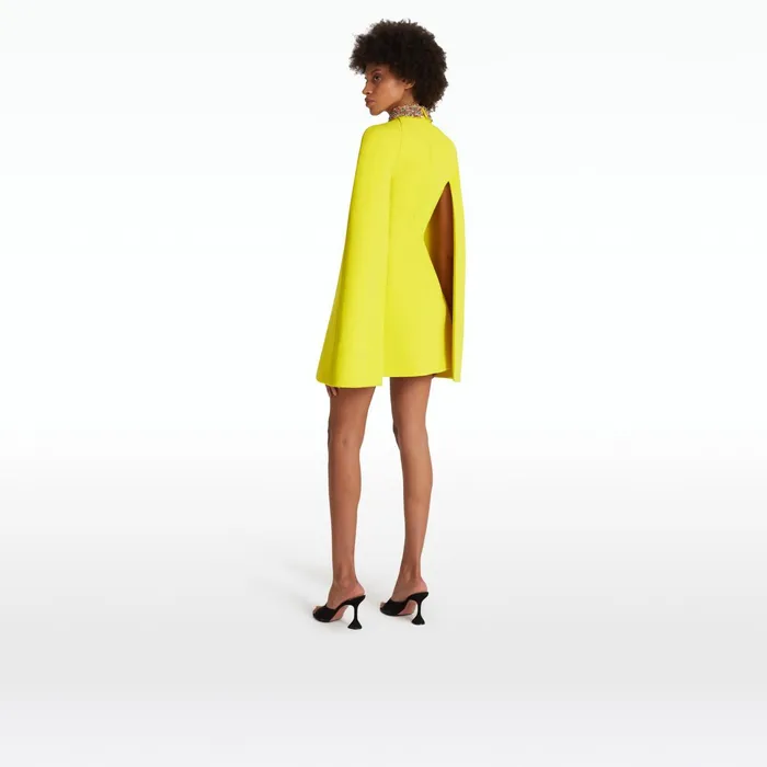 Safiyaa Harlow Chartreuse Short Dress Women Dresses
