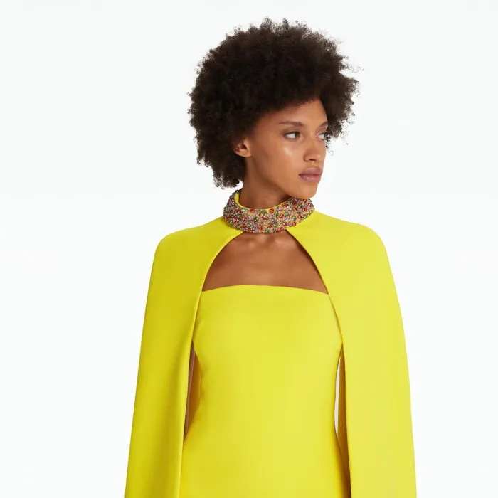 Safiyaa Harlow Chartreuse Short Dress Women Dresses