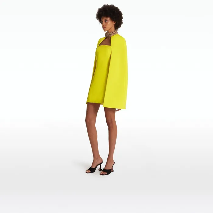 Safiyaa Harlow Chartreuse Short Dress Women Dresses