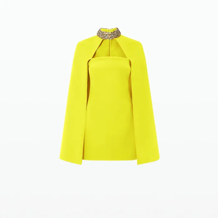Safiyaa Harlow Chartreuse Short Dress Women Dresses