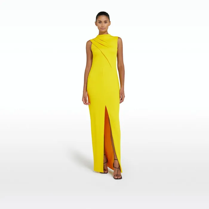 Safiyaa Iris Canary Long Dress Women Dresses