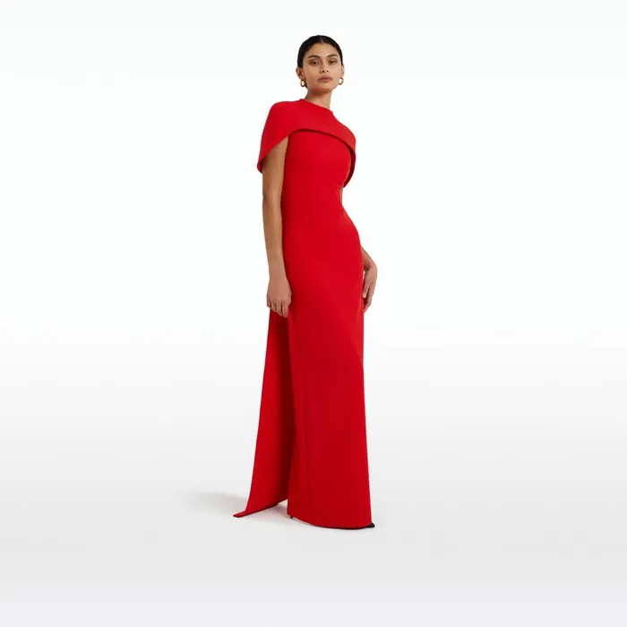 Safiyaa Kalika Scarlet Red Long Dress Women Dresses