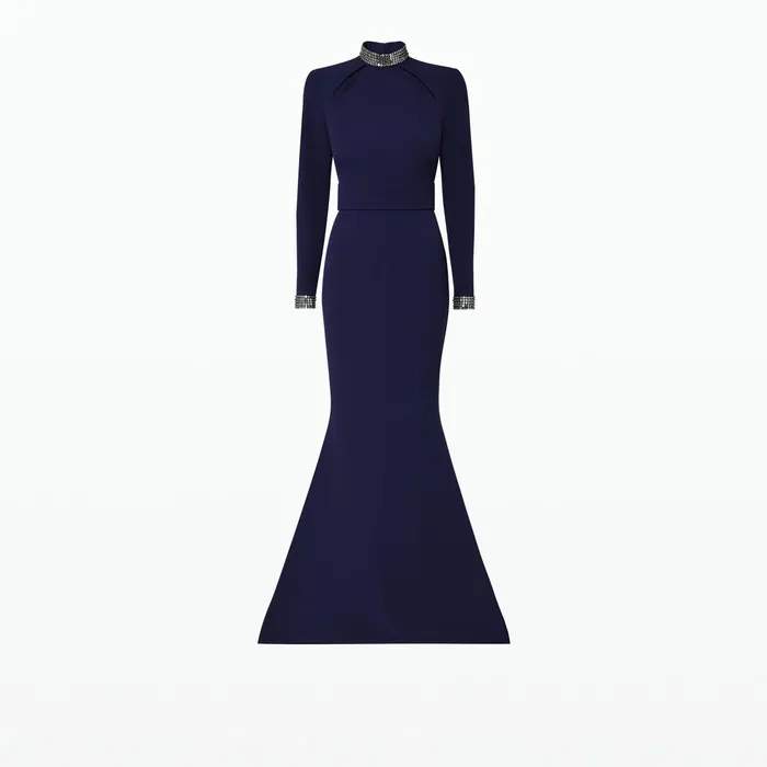 Safiyaa Kamala Azurite Blue Long Dress Women Dresses