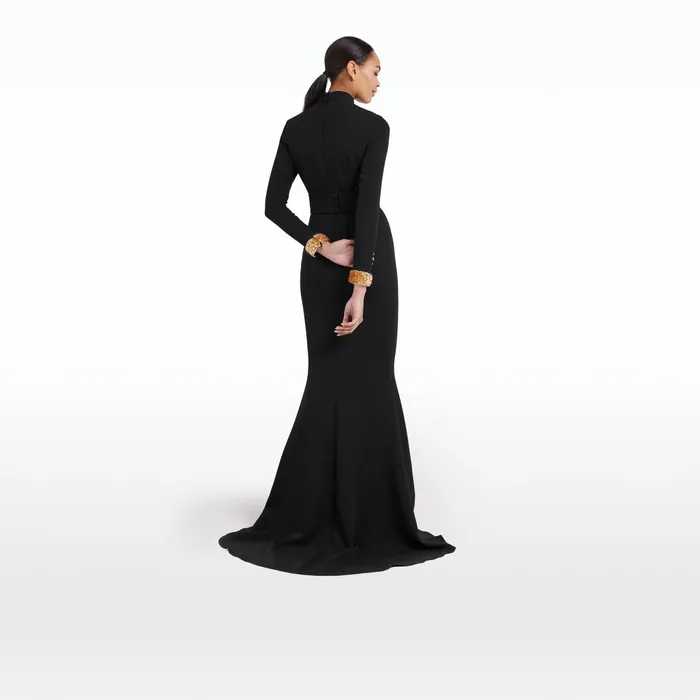 Safiyaa Kamala Black Long Dress Women Dresses