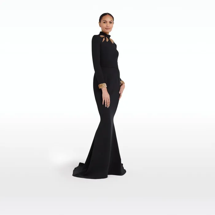 Safiyaa Kamala Black Long Dress Women Dresses