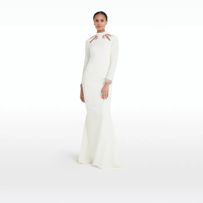 Safiyaa Kamala Ivory Long Dress Women Dresses
