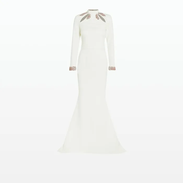 Safiyaa Kamala Ivory Long Dress Women Dresses