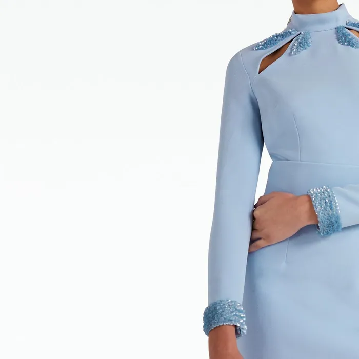 Safiyaa Kamala Soft Sky Long Dress Women Dresses