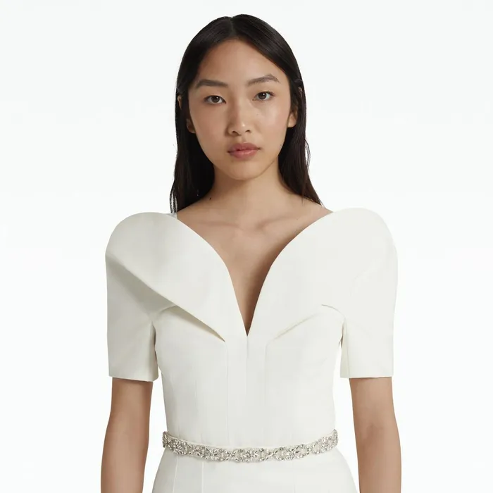 Safiyaa Kara Dresses In Ivory With Crystal Women Dresses
