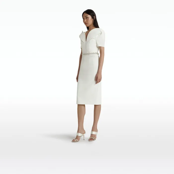 Safiyaa Kara Dresses In Ivory With Crystal Women Dresses