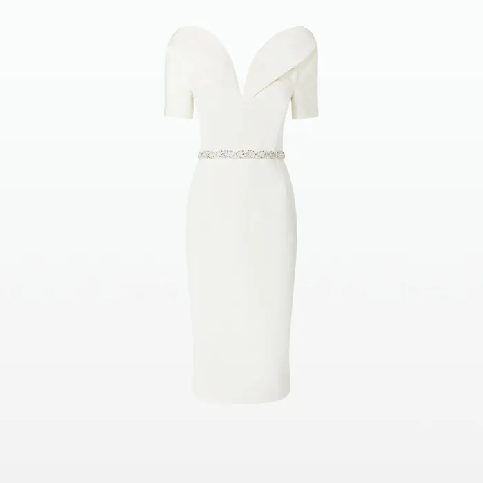 Safiyaa Kara Dresses In Ivory With Crystal Women Dresses