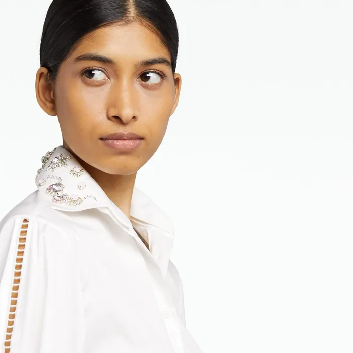 Safiyaa Kathryn Embroidered Ivory Top Women Tops