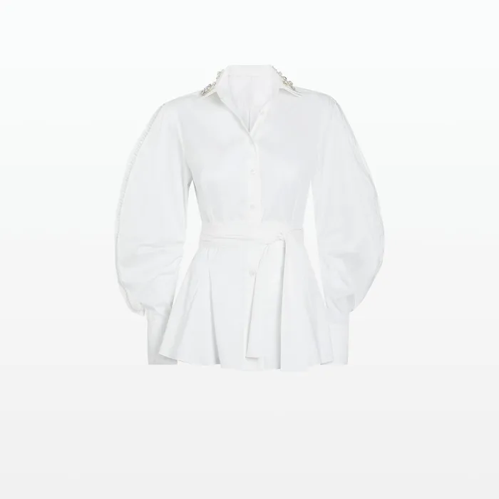 Safiyaa Kathryn Embroidered Ivory Top Women Tops