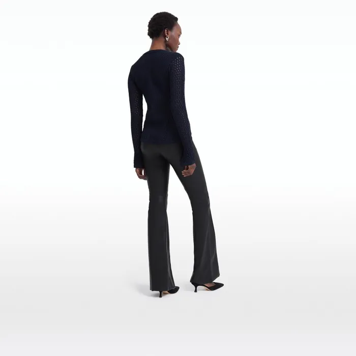 Safiyaa Keziah Navy Knit Top Women Tops