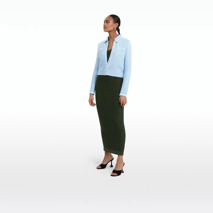 Safiyaa Klaudette Olive Crochet Midi Dress Women Knitwear